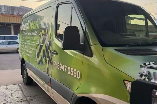 Before — green wrapped van